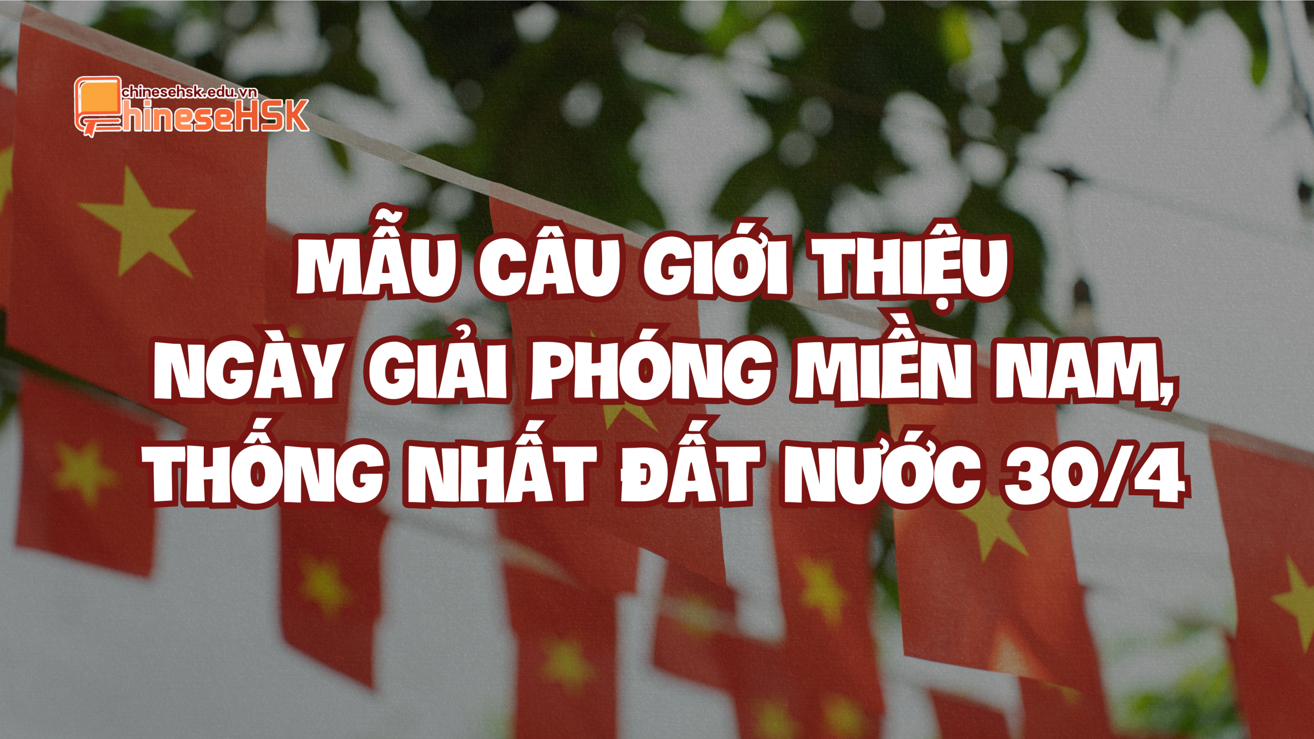 TỪ VỰNG TIẾNG TRUNG VỀ NGÀY 30/4 3 Mẫu câu giới thiệu ngày Giải phóng miền Nam, thống nhất đất nước 30/4